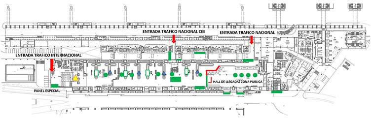 Plano de publicidad del aeropuerto de Sevilla