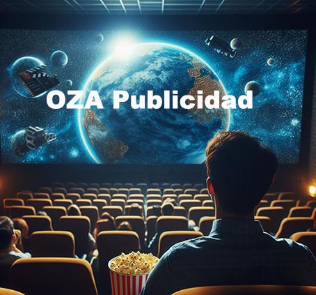 Sala de cine llena de gente vista desde atrás