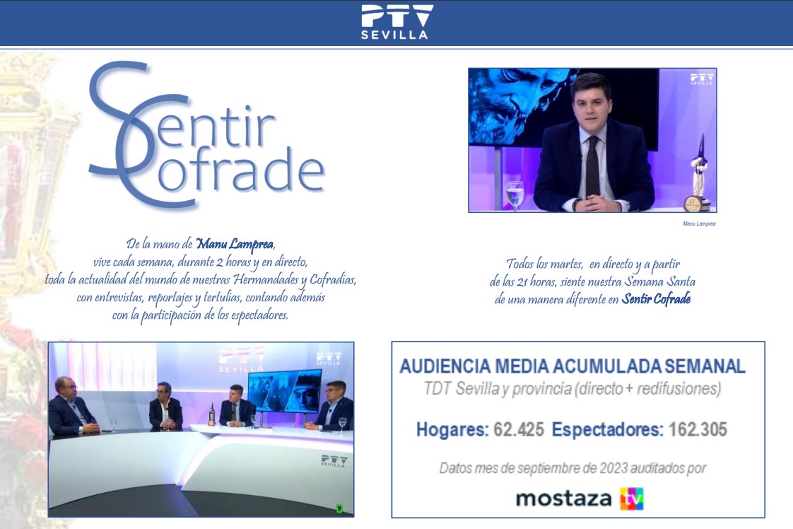 Plató del programa Sentir Cofrade de PTV Sevilla
